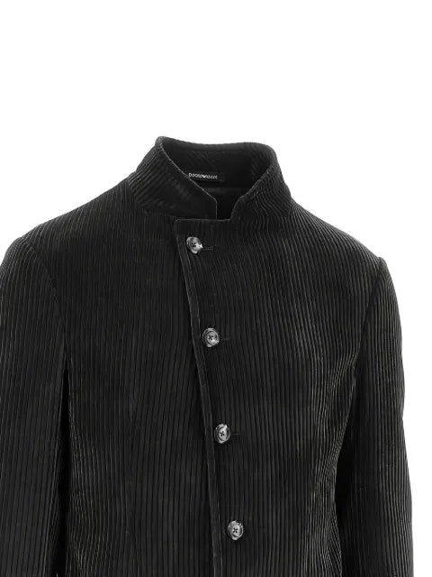 Emporio Armani corduroy-effect offset-fastening jacket