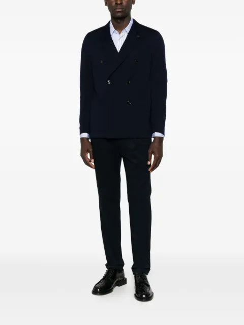 Lardini double-breasted peak-lapel jacket