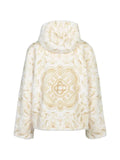 Casablanca graphic-print faux-fur hooded jacket