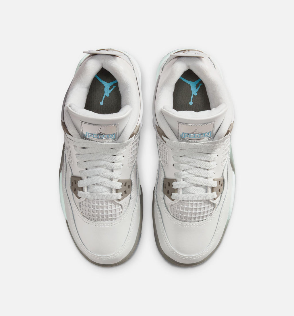 Air Jordan 4 Retro Blue Chill Grade School Shoes - Photon Dust Blue Chill White Blue Tint