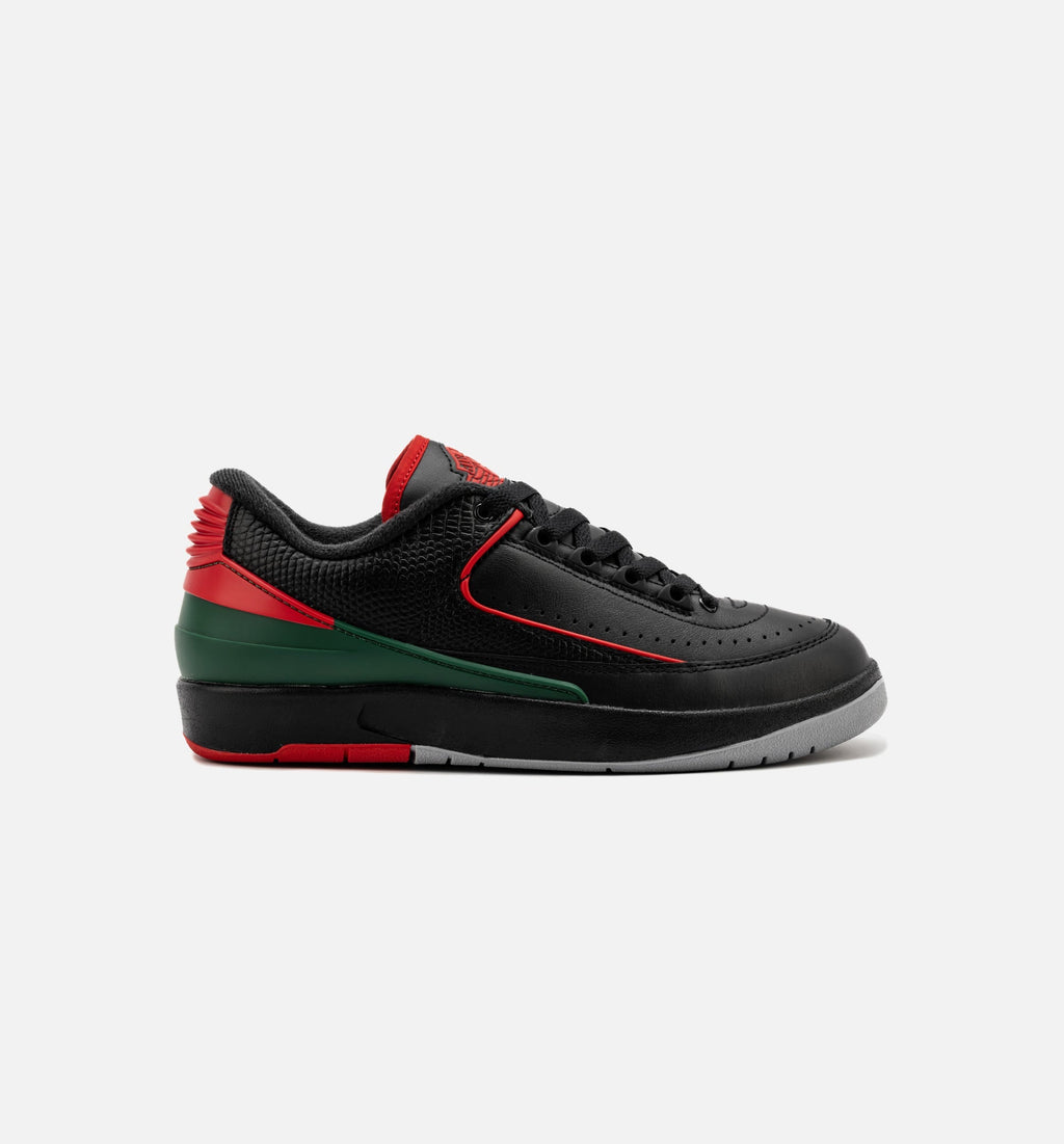 Air Jordan 2 Retro Low "Christmas" Big Kids' Shoe – Black/Fire Red/Cement Grey