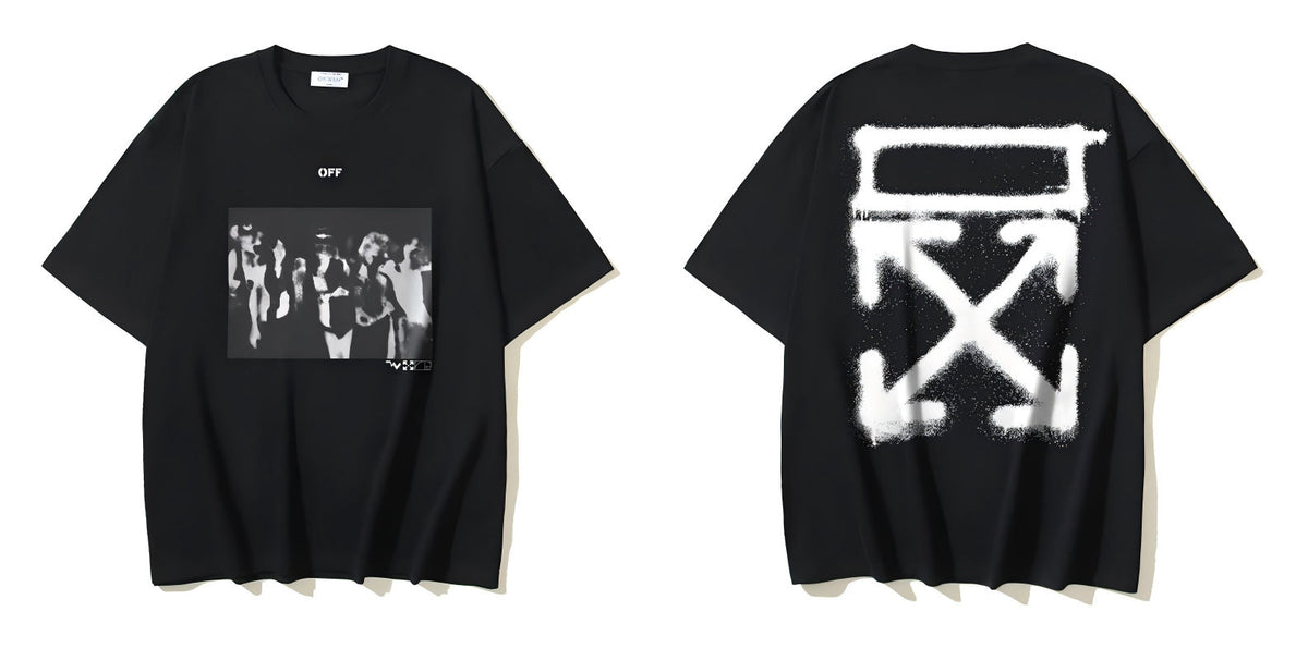 Off-White Letter and Arrow Graphic Short Sleeve Crewneck T-Shirt