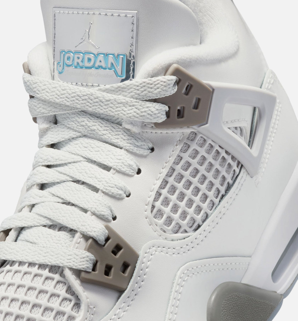 Air Jordan 4 Retro Blue Chill Grade School Shoes - Photon Dust Blue Chill White Blue Tint