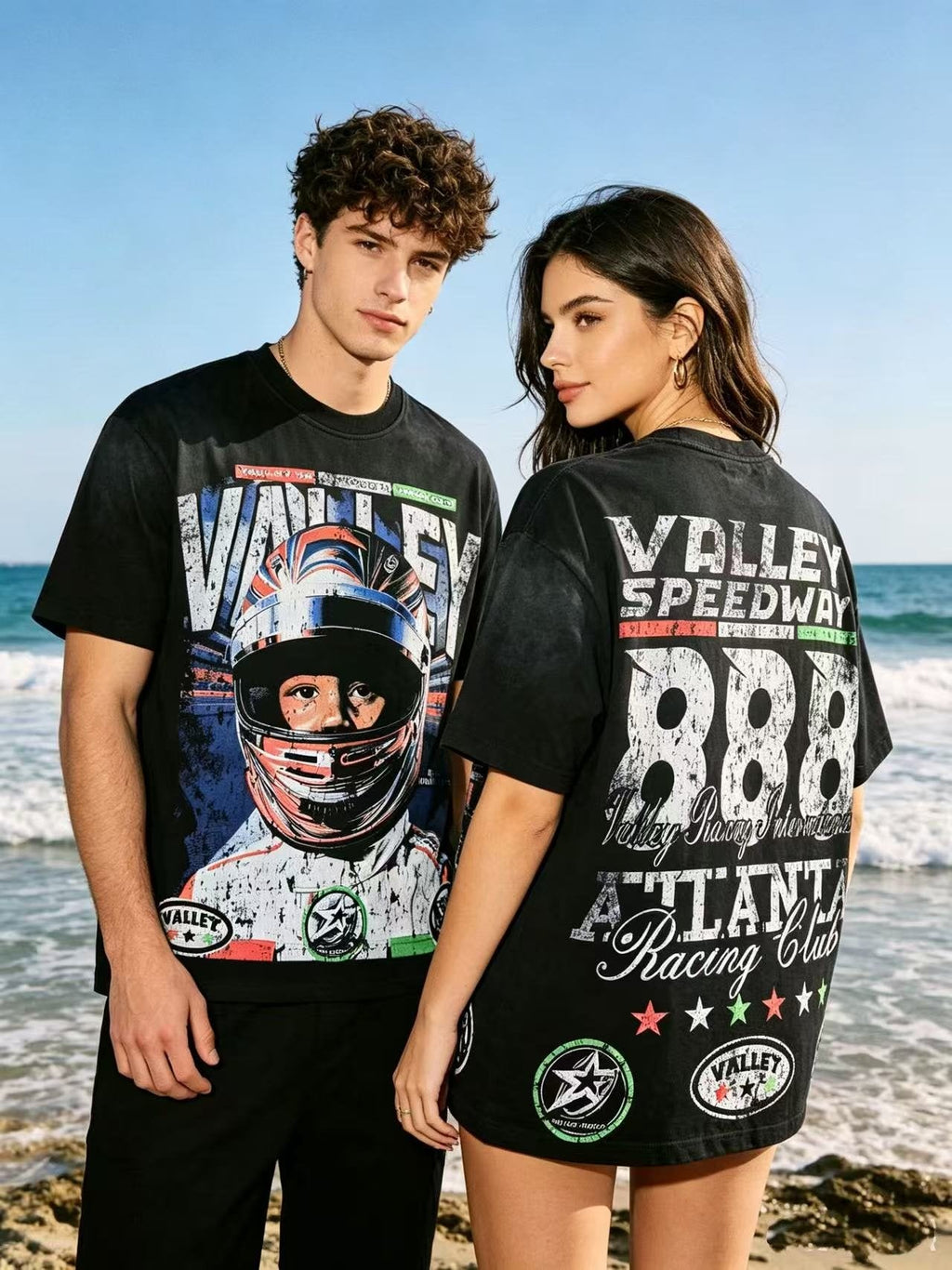 VALLEY Speedway 888 Racing Helmet Graphic T-Shirt