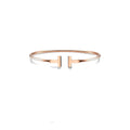 Tiffany Style T Motif Cubic Zirconia Bangle