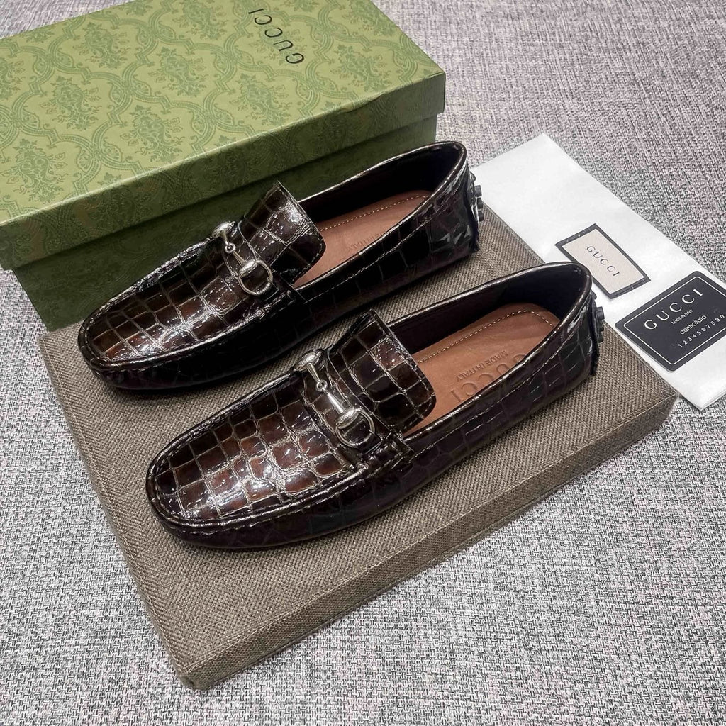 Gucci Dark Brown Horsebit Loafers