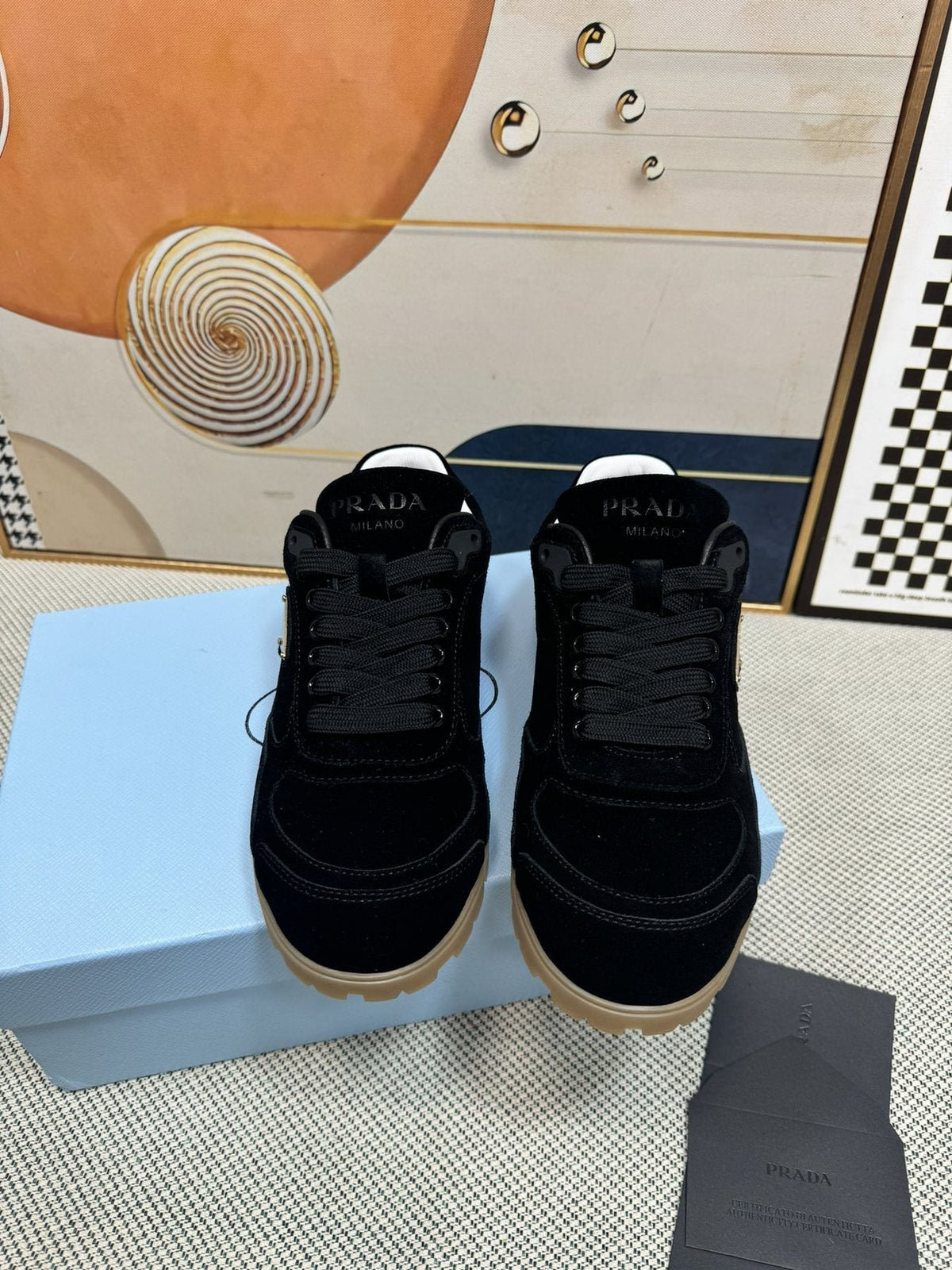 Prada Triangle Logo Low-Top Sneakers - Lug Sole