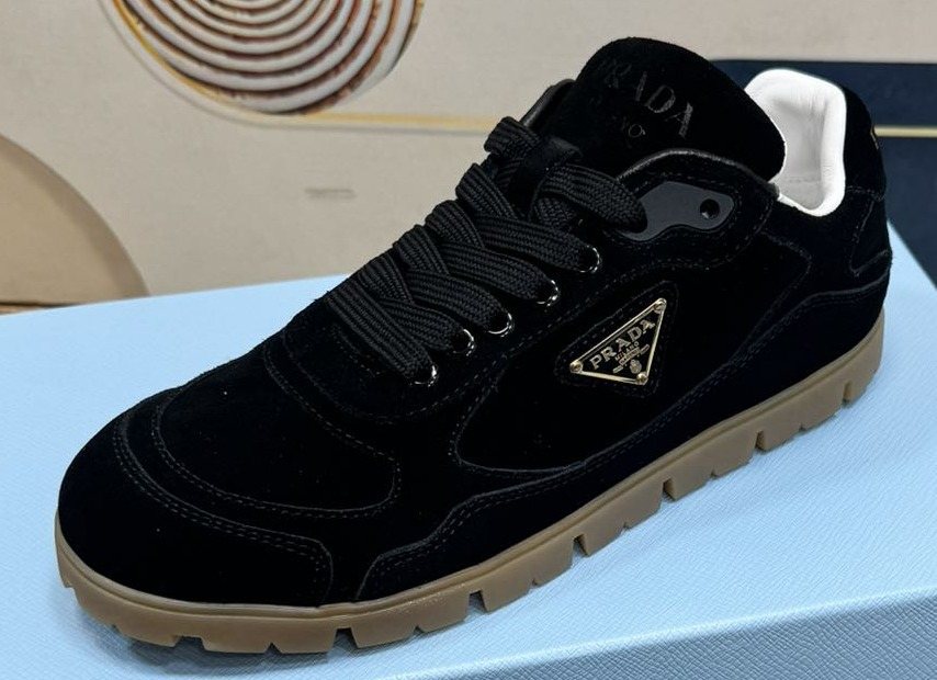 Prada Triangle Logo Low-Top Sneakers - Lug Sole