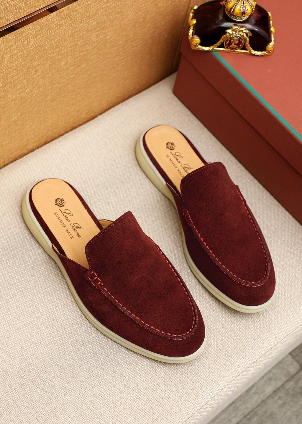 Loro Piana Suede Backless Loafers