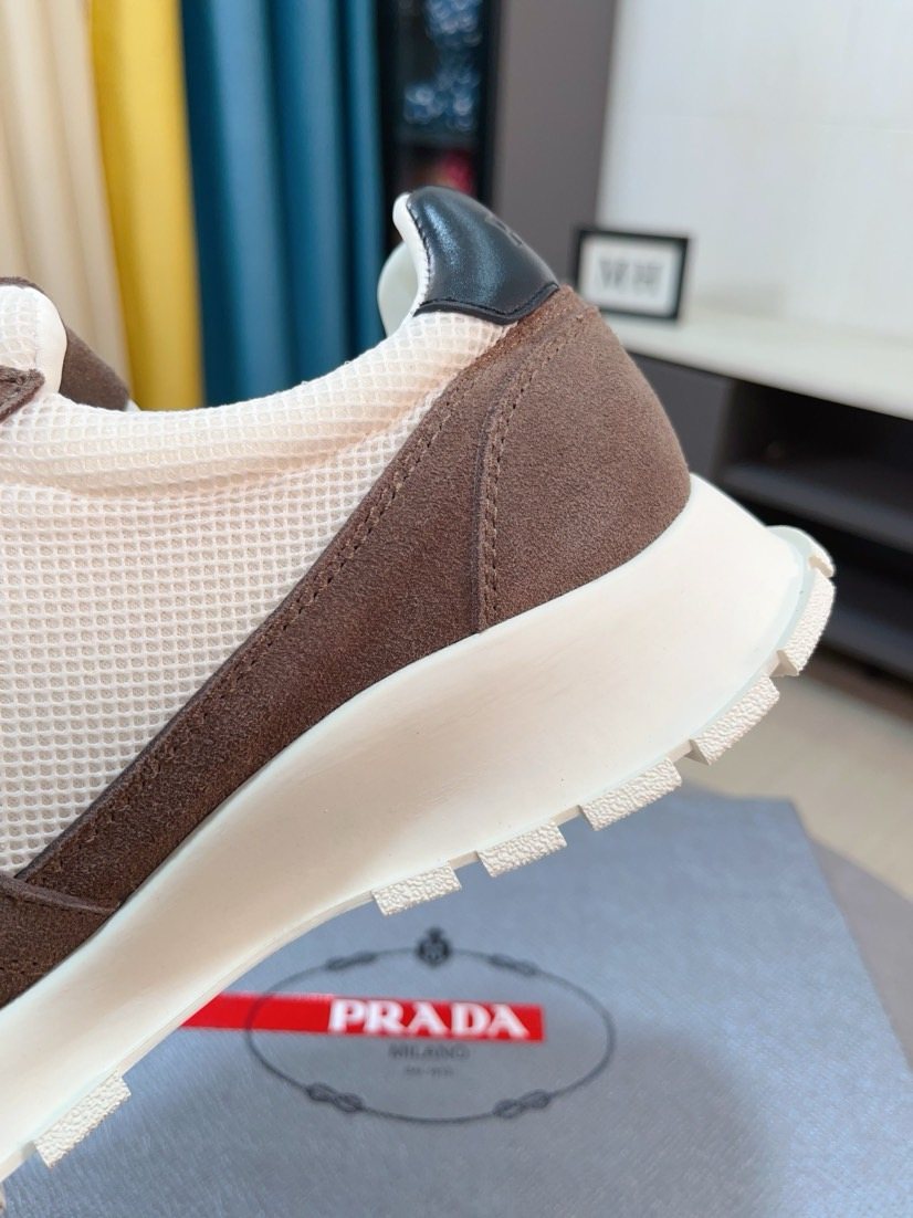 Prada Men's Mesh Panel Lug Sole Sneakers