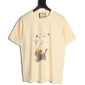 Gucci Cartoon Animal Graphic T-Shirt - Pale Yellow